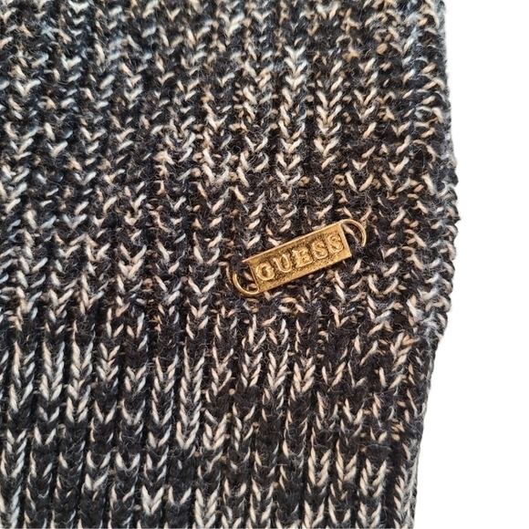 Guess Knit Wide Neck Sweater, Black and White, Size Extra Small - Picture 7 of 8